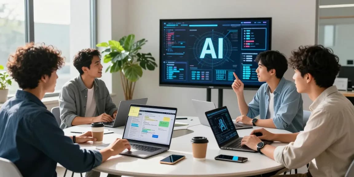Collaboration in an AI workspace with diverse professionals discussing crush ai analytics and strategies.