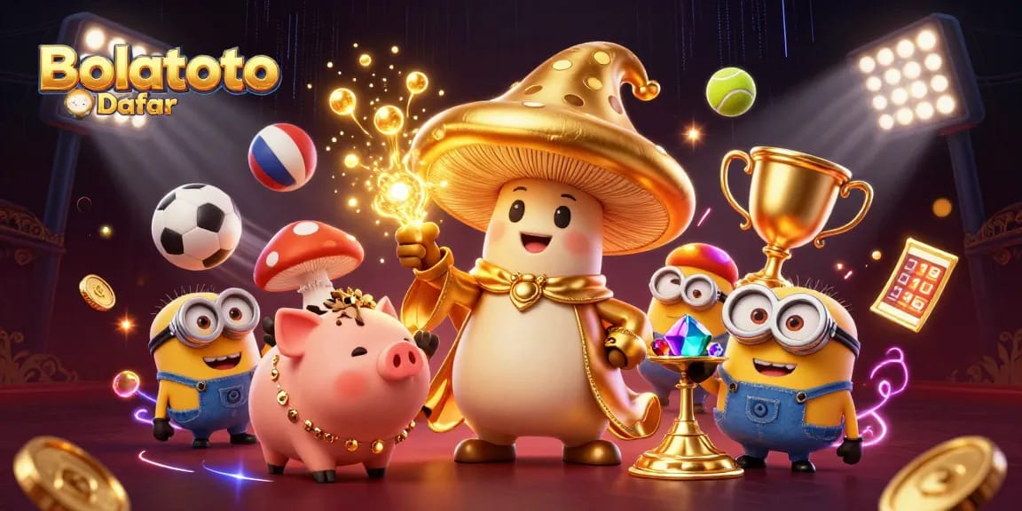 Engage in exciting gameplay with Bolatoto Daftar, featuring magical golden treasures and sports betting elements.