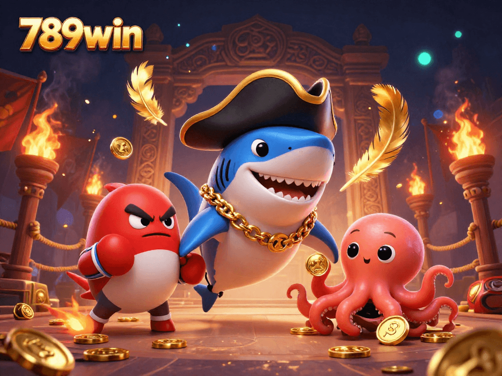 Engaging scene with 789win cartoon characters enhancing the online casino excitement.