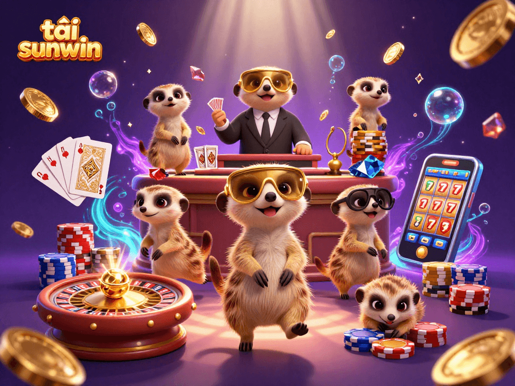 Get ready to tải sunwin and experience the excitement of this lively casino scene with meerkats!