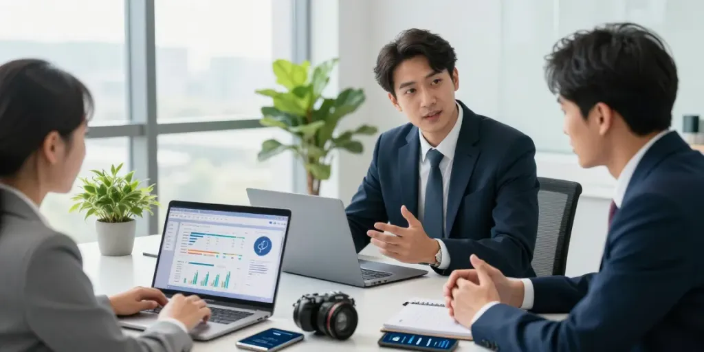 Secure data management strategies in a modern financial office discussing pecah404
