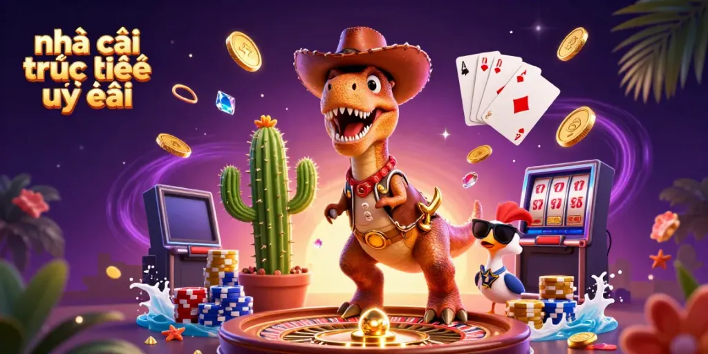 Engage in exciting gameplay at nhà cái trực tuyến uy tín with our dynamic casino scene illustration.