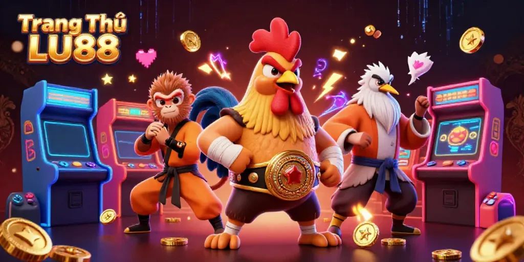 Engage in thrilling gaming at Trang Chủ LU88 with vibrant 3D characters and energetic elements.