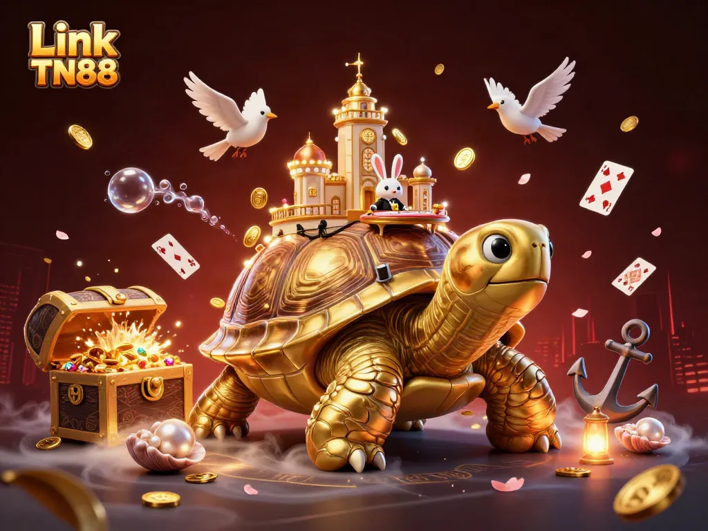 Experience thrilling wins at Link TN88 with a vibrant casino scene showcasing a unique tortoise casino.