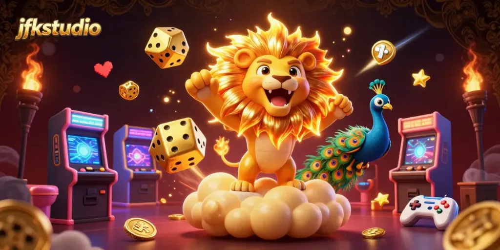 Experience thrilling gaming fun at jfkstudio with vibrant casino elements and dynamic visuals.