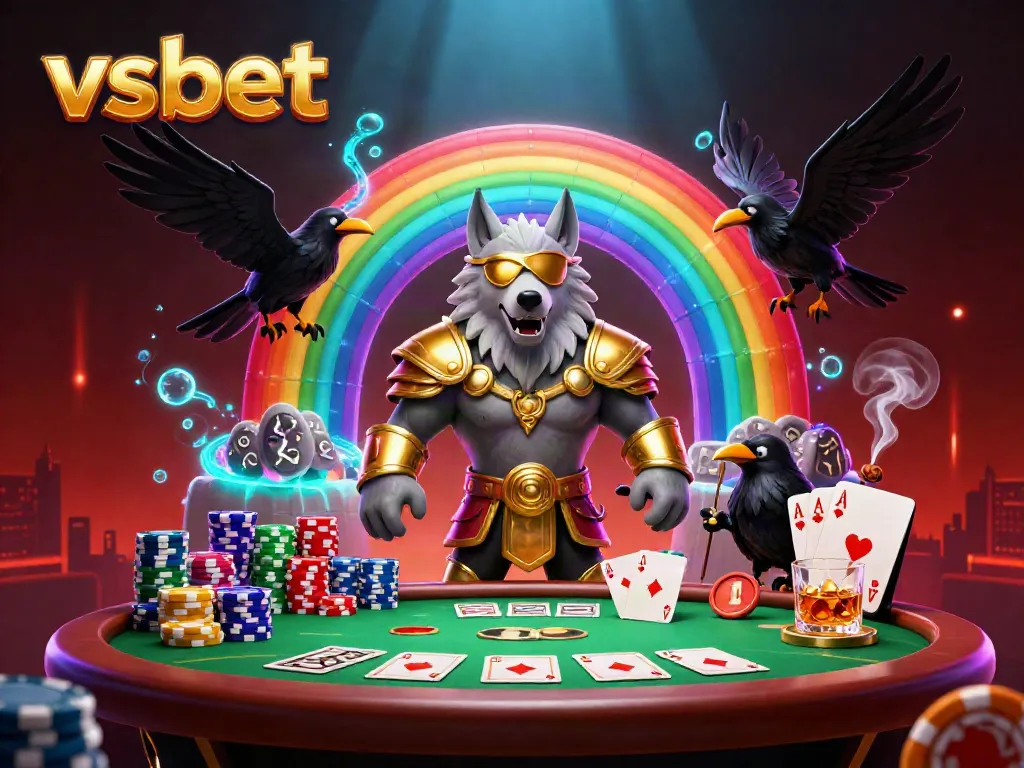 Experience exciting gaming action with vsbet as mythical characters engage in a vibrant casino scene.