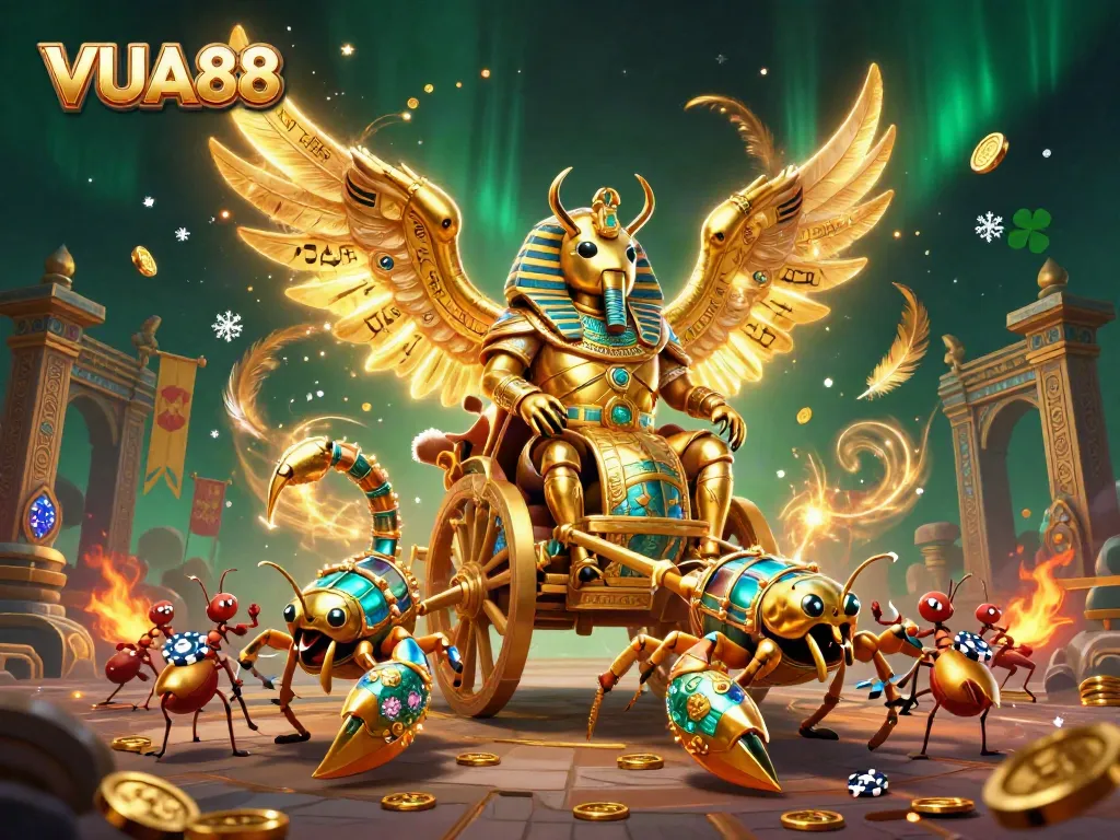 Experience the thrill of VUA88 with a fiery casino adventure featuring dynamic gaming characters.