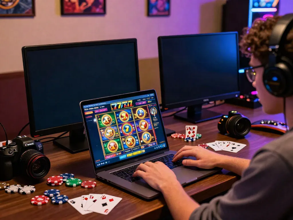 Player enjoying slot777 online gaming experience with vibrant visuals.