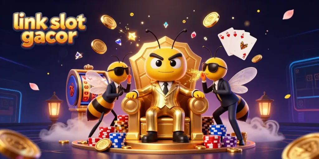 Slot gacor dengan jackpot melimpah dan karakter unik dalam ilustrasi 3D.