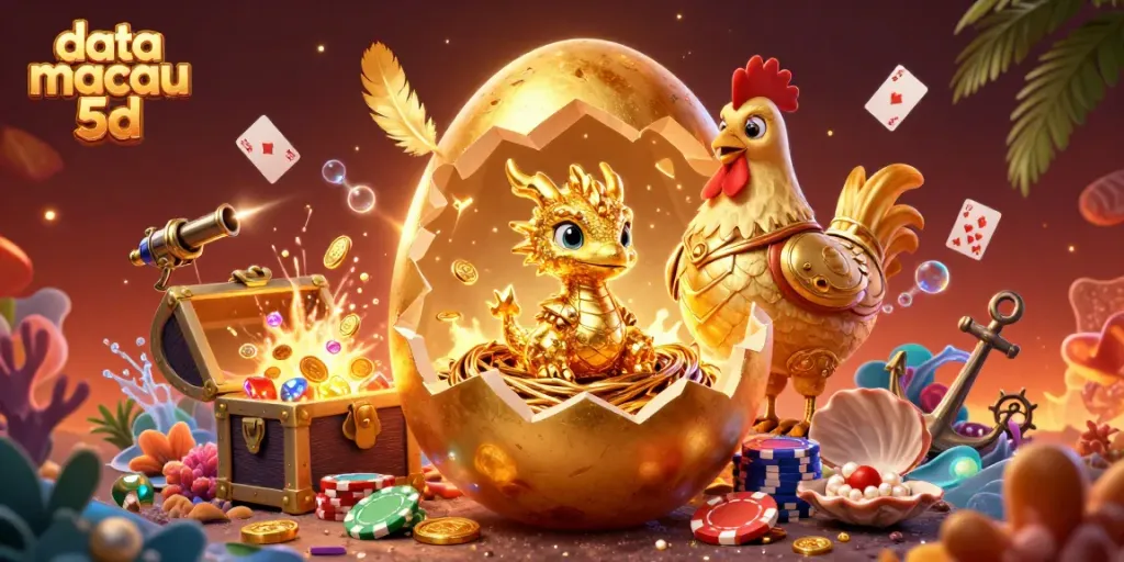 Hasil data macau 5d dengan ilustrasi naga berbahan emas kristalis yang misterius di antara chip poker.