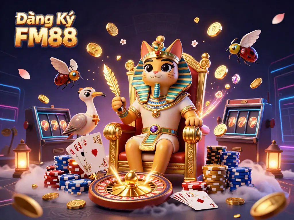 Engage with Đăng Ký FM88 and explore exciting gaming adventures with vibrant characters and dynamic casino elements.