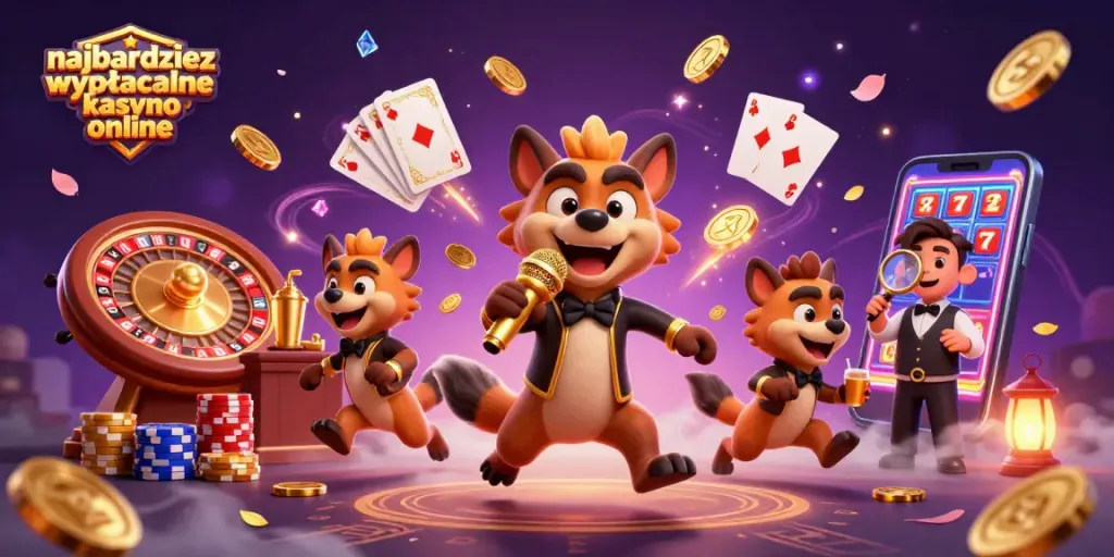 Experience the excitement of najbardziej wypłacalne kasyno online with animated hyenas in a vibrant casino scene.