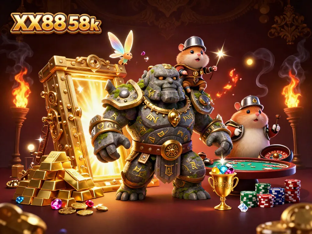 Experience the thrill of XX88 58k with a heroical golem, fairy magic, and casino excitement.