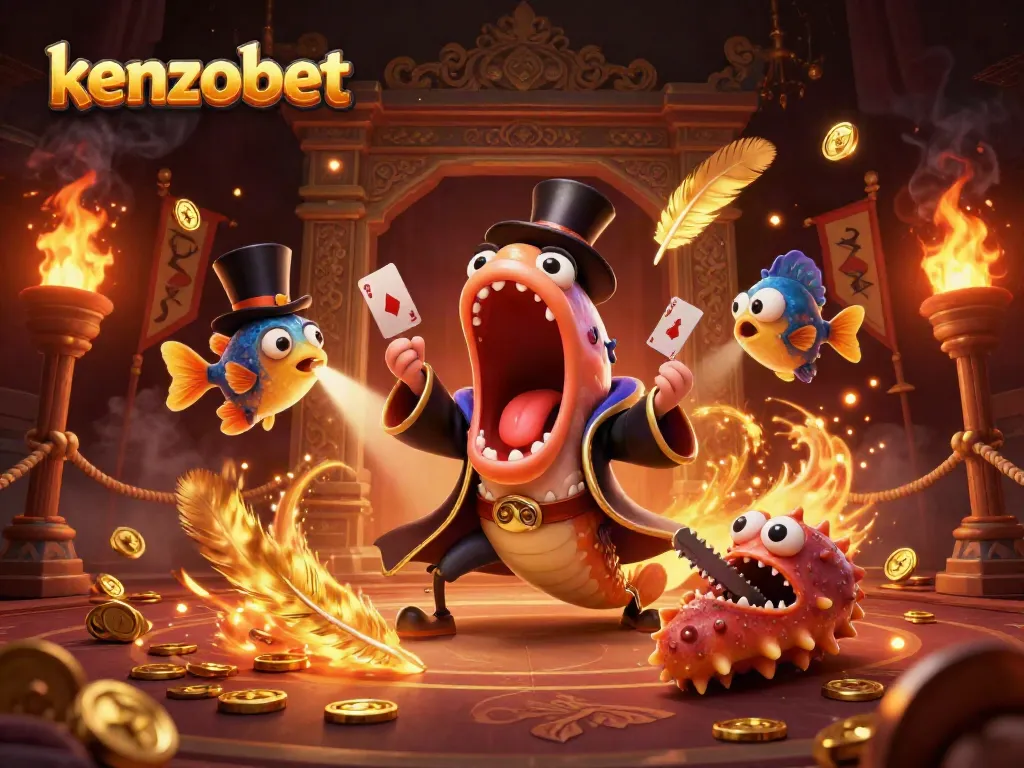 Kenzobet's deep-sea themed casino illustration showcasing dynamic characters and rich gaming elements.
