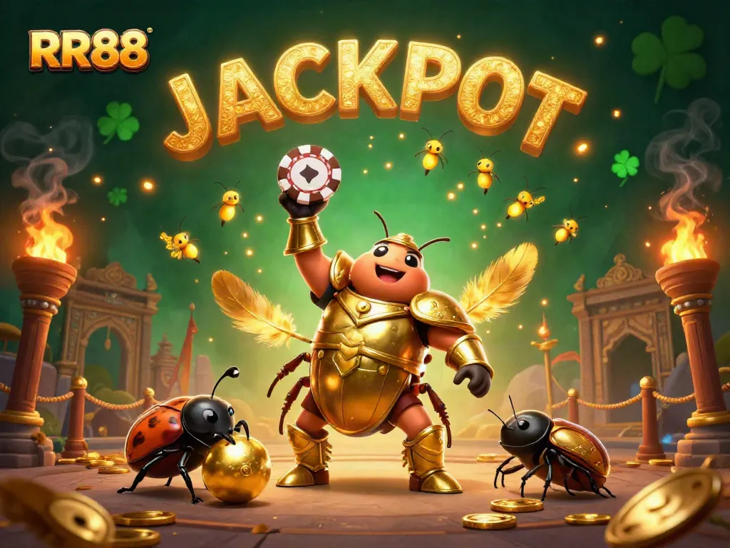Celebrate RR88 wins in an exciting 3D illustration showcasing poker triumph with vibrant visuals.
