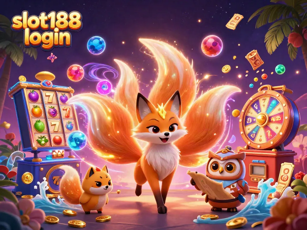 Login ke slot188 dengan hadiah jackpot menarik dalam gambar penuh warna dan elemen permainan.