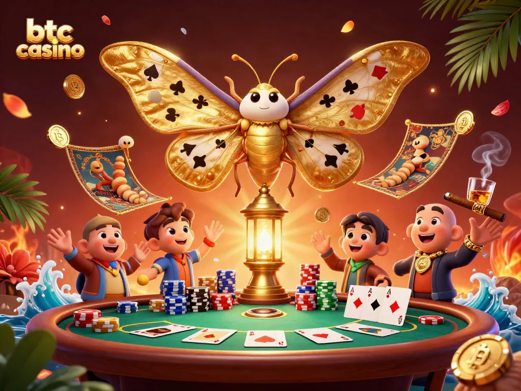 Engage with the vibrant world of btc casino through a rich 3D illustration showcasing a vibrant gaming atmosphere.
