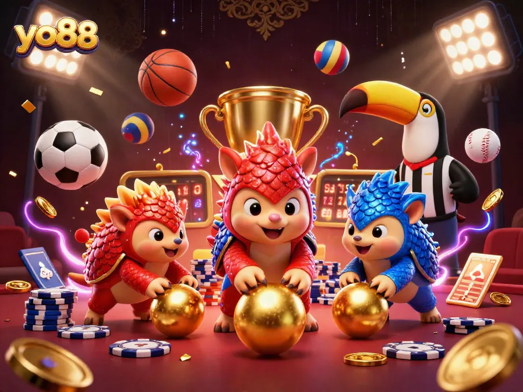 Engage with yo88's exciting casino gameplay, featuring dynamic pangolins and vibrant game elements.