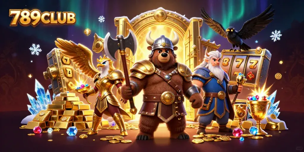 Engage in thrilling gameplay at 789CLUB with Viking bear, Valkyrie eagle, and treasures.