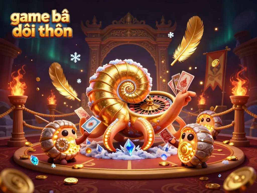 Engaging scene of game bài đổi thưởng featuring a giant nautilus roulette wheel and glowing ammonites amidst a dazzling casino atmosphere.
