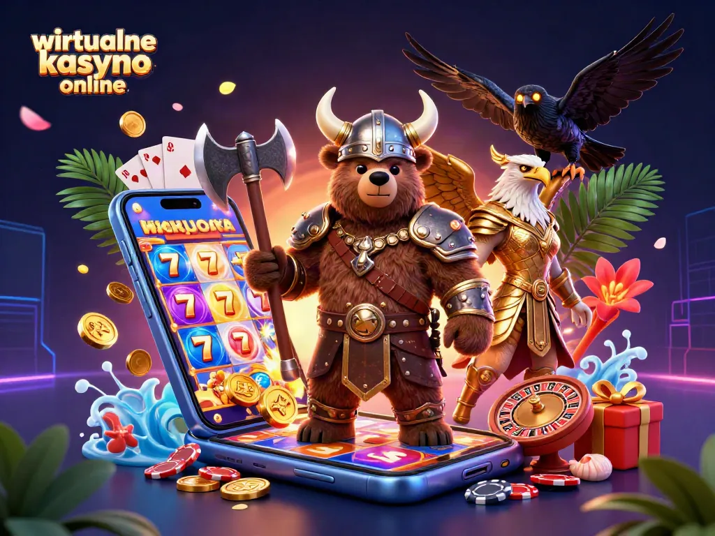wirtualne kasyno online - Experience the thrill of online casino games with vibrant characters and exciting elements.