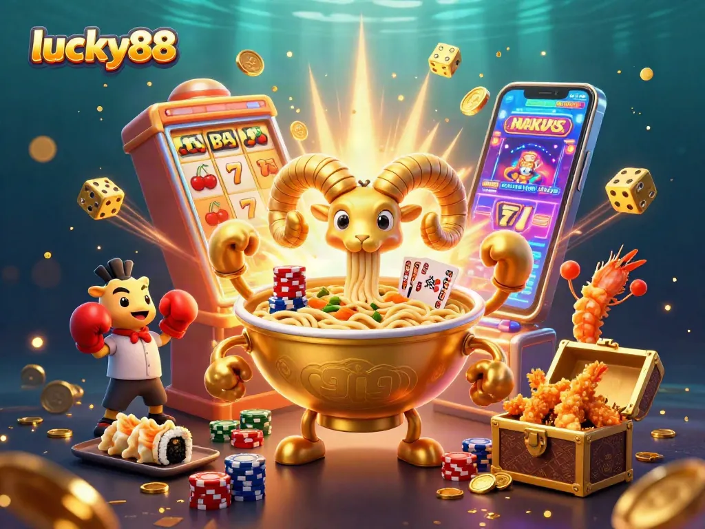 Engage in thrilling gameplay at lucky88 with vibrant characters, slot machines, and winning dynamics.