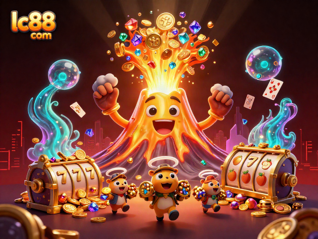 Experience thrilling moments with lc88 com as a golden volcano erupts in treasure.
