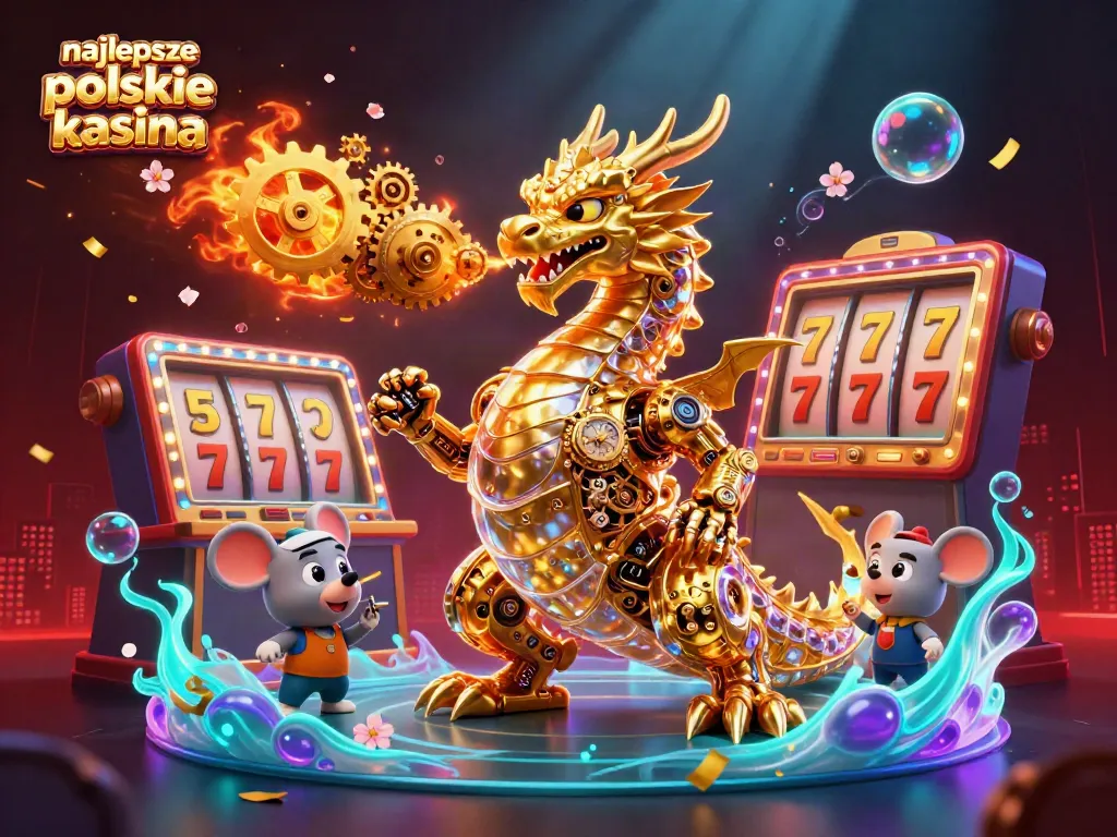 Experience the excitement of najlepsze polskie kasyna with a stunning golden dragon and dynamic slot reels.
