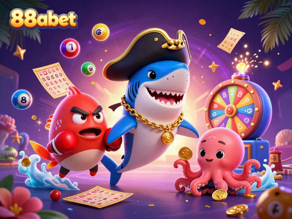 Experience thrilling gameplay with 88abet's pirate-themed casino illustration alive with lottery excitement.