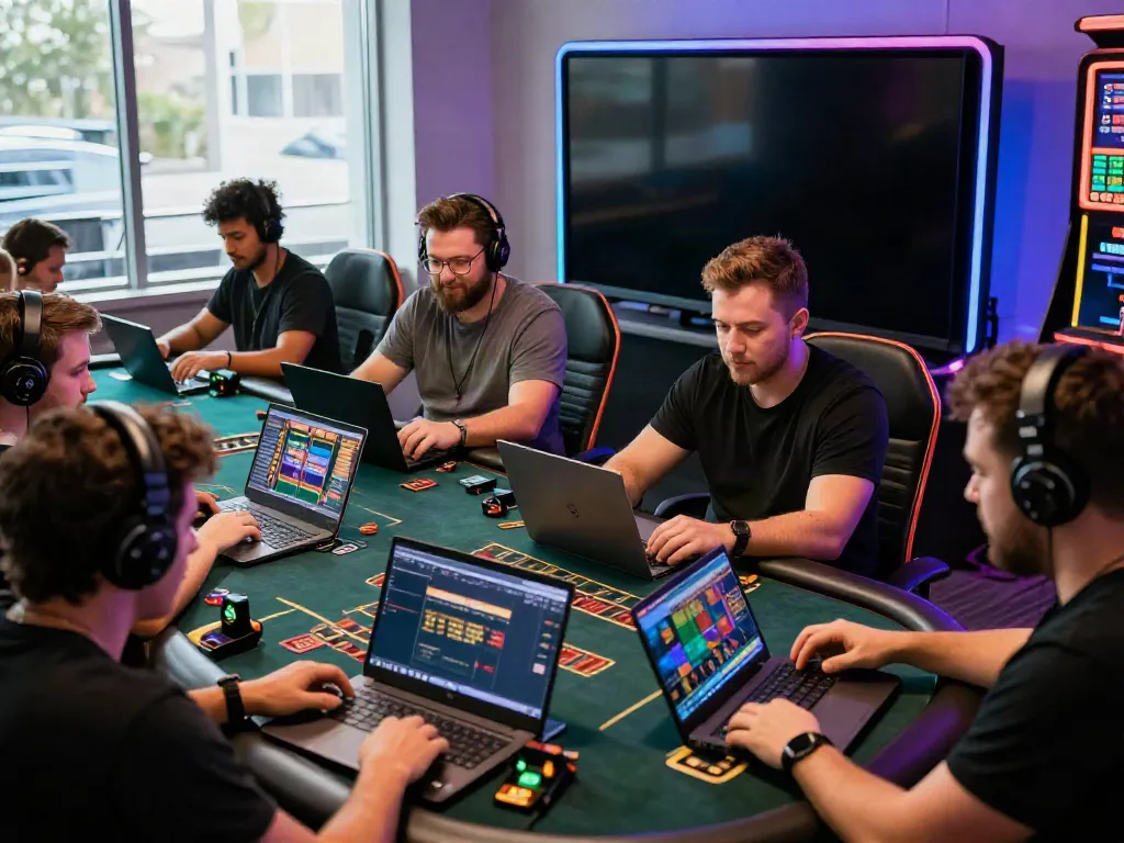 Exciting gaming environment with players enjoying sunwin's casino games.