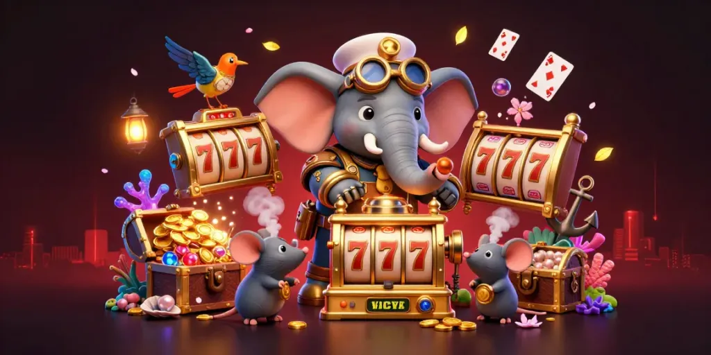 Mengolah slot qqalfa dengan iringan elemen slot yang memukau dalam ilustrasi 3D.