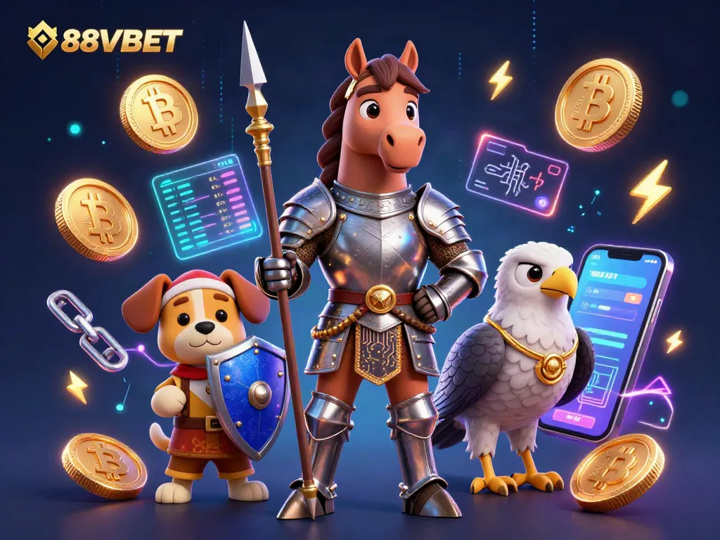 Engage with 88VBET, a vibrant 3D portrayal of casino excitement and cryptocurrency.