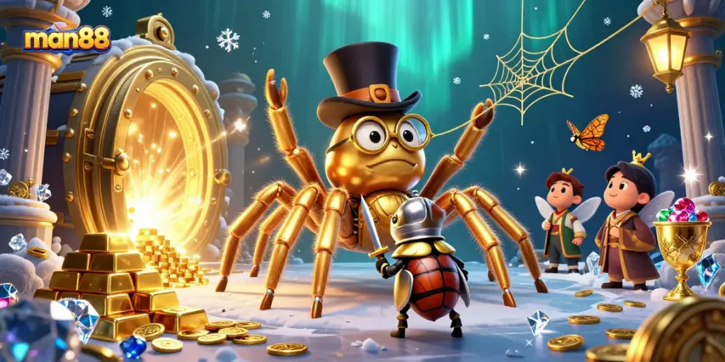 Experience thrilling wins with man88 at an immersive digital casino illustration featuring captivating gameplay elements.
