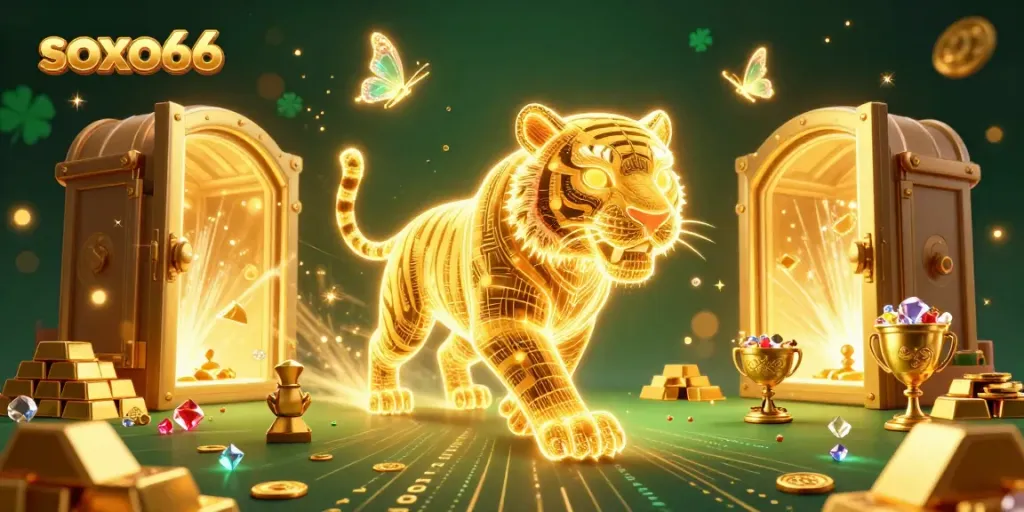 Experience the thrills of soxo66 in this vibrant digital casino illustration.