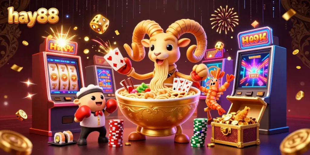 Experience thrilling gameplay at hay88 with vibrant characters and casino game elements.