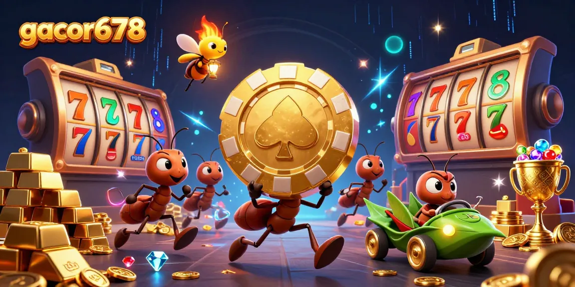 Experience the thrill of gacor678 slots with ants in a heist, juggling a massive poker chip!